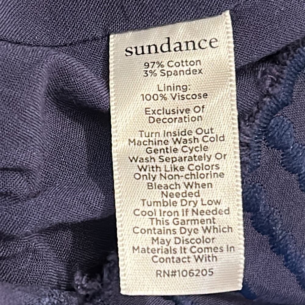 Sundance Navy Blazer with Ruffle Trim military style ladies size small S GUC - Picture 9 of 16